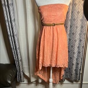 Rue21 Strapless Peach Lace Dress
